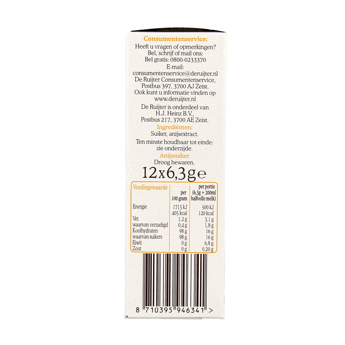 De Ruyter Anijsstaafjes poeder 75.60 Gram