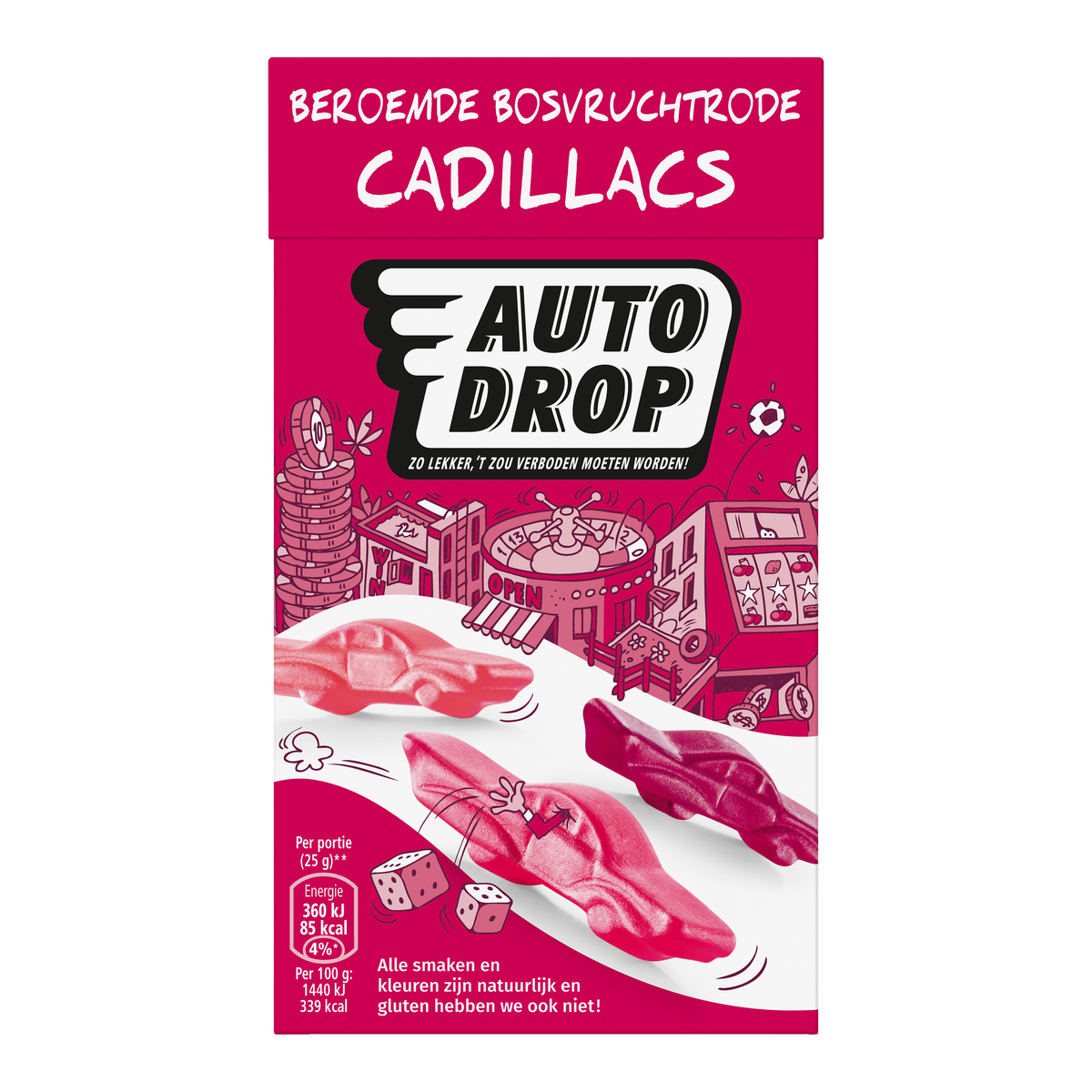 Autodrop Beroemde bosvruchtrode cadillacs 280.00 Gram