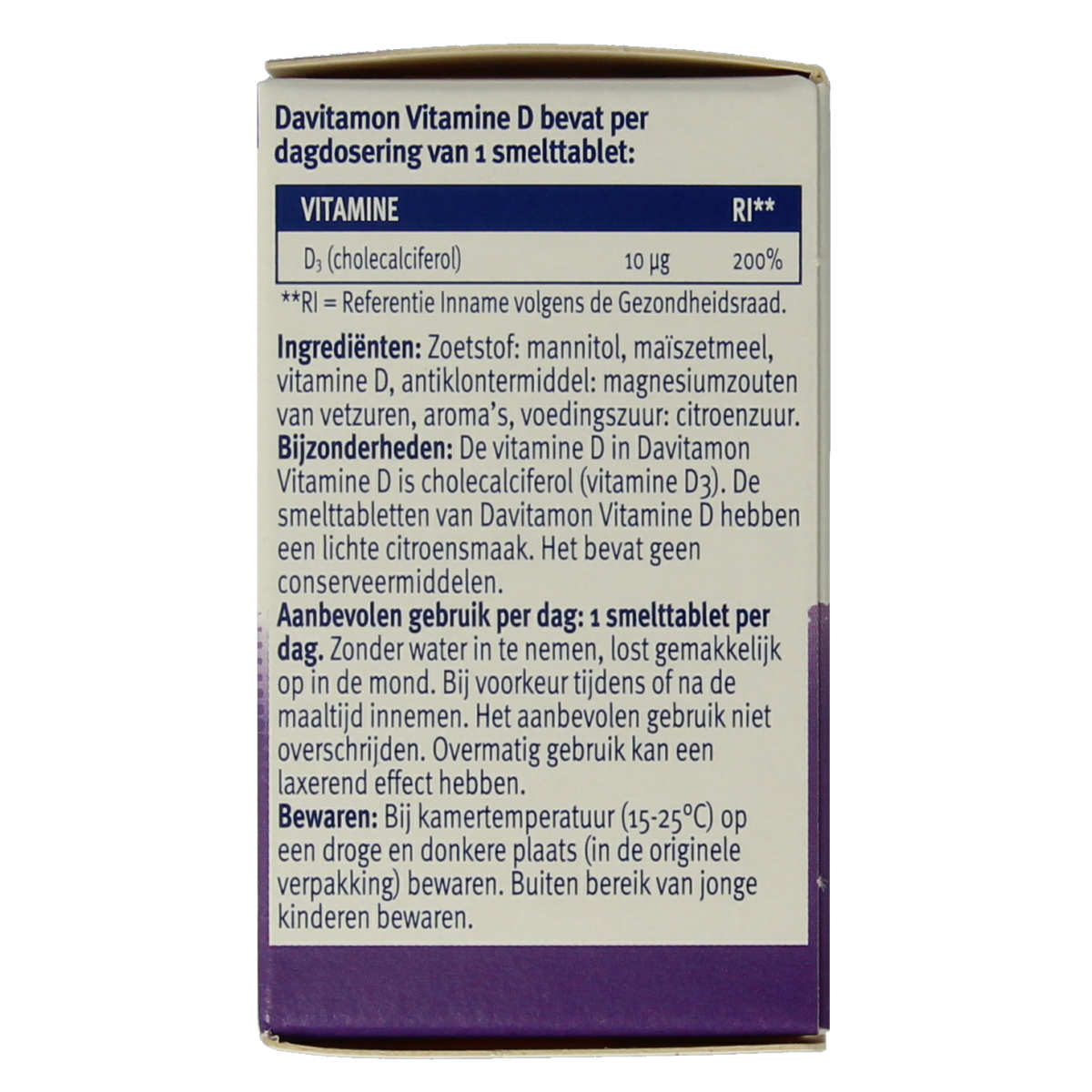 Davitamon Vitamine D volwassenen smelttablet 75.00 Tabletten