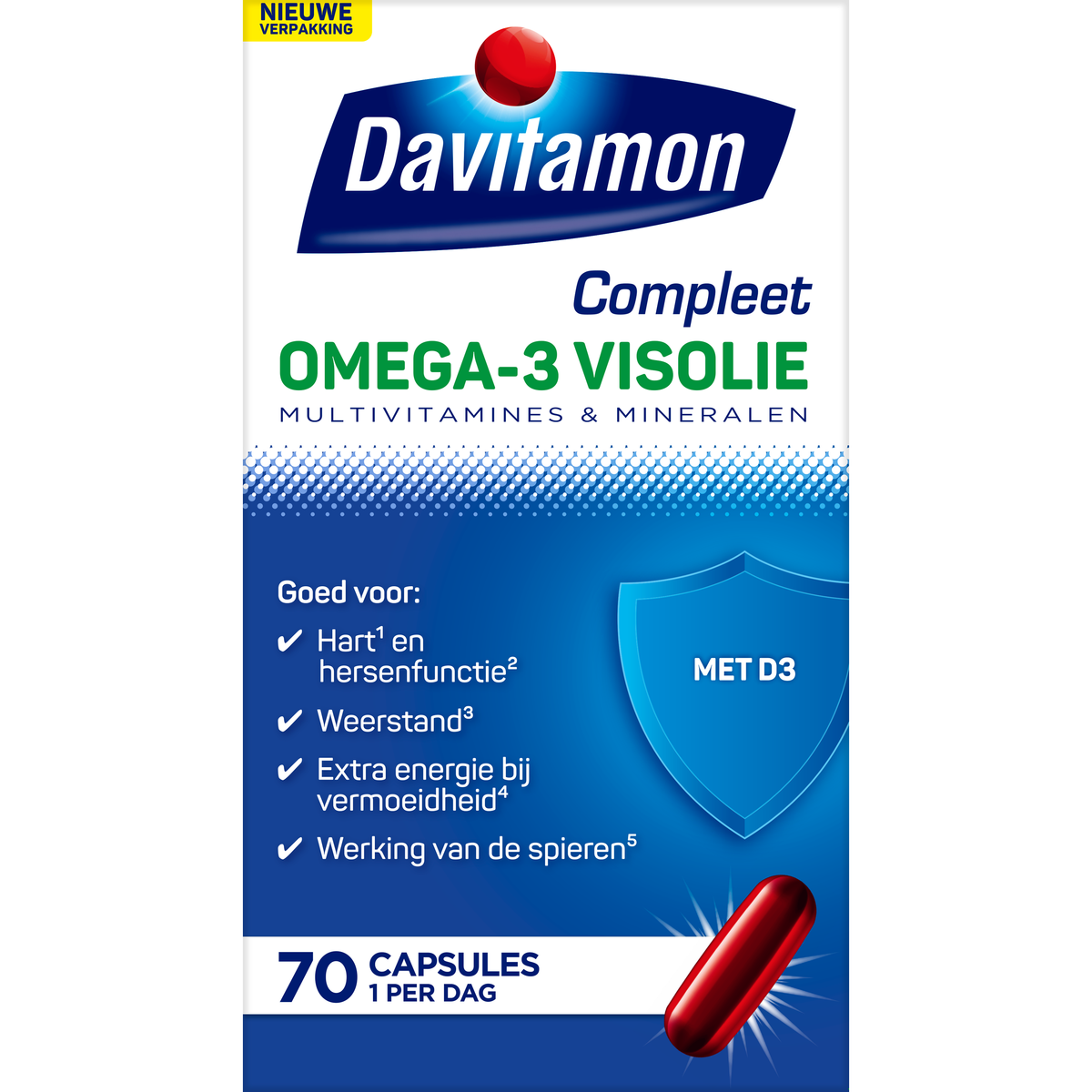 Davitamon Compleet omega 3 vis 70.00 Capsules