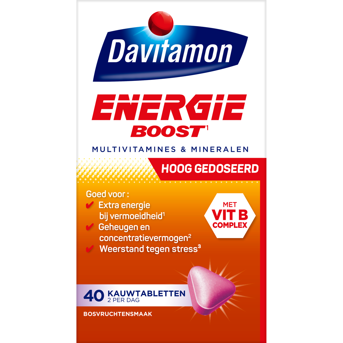Davitamon Energie boost bosvruchten 40.00 Kauwtabletten