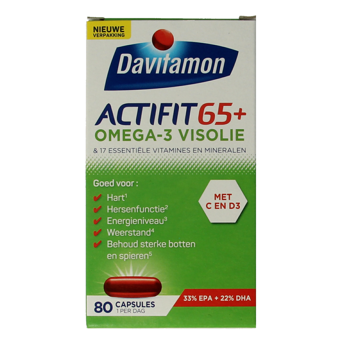 Davitamon Actifit 65+ omega 3 80.00 Capsules