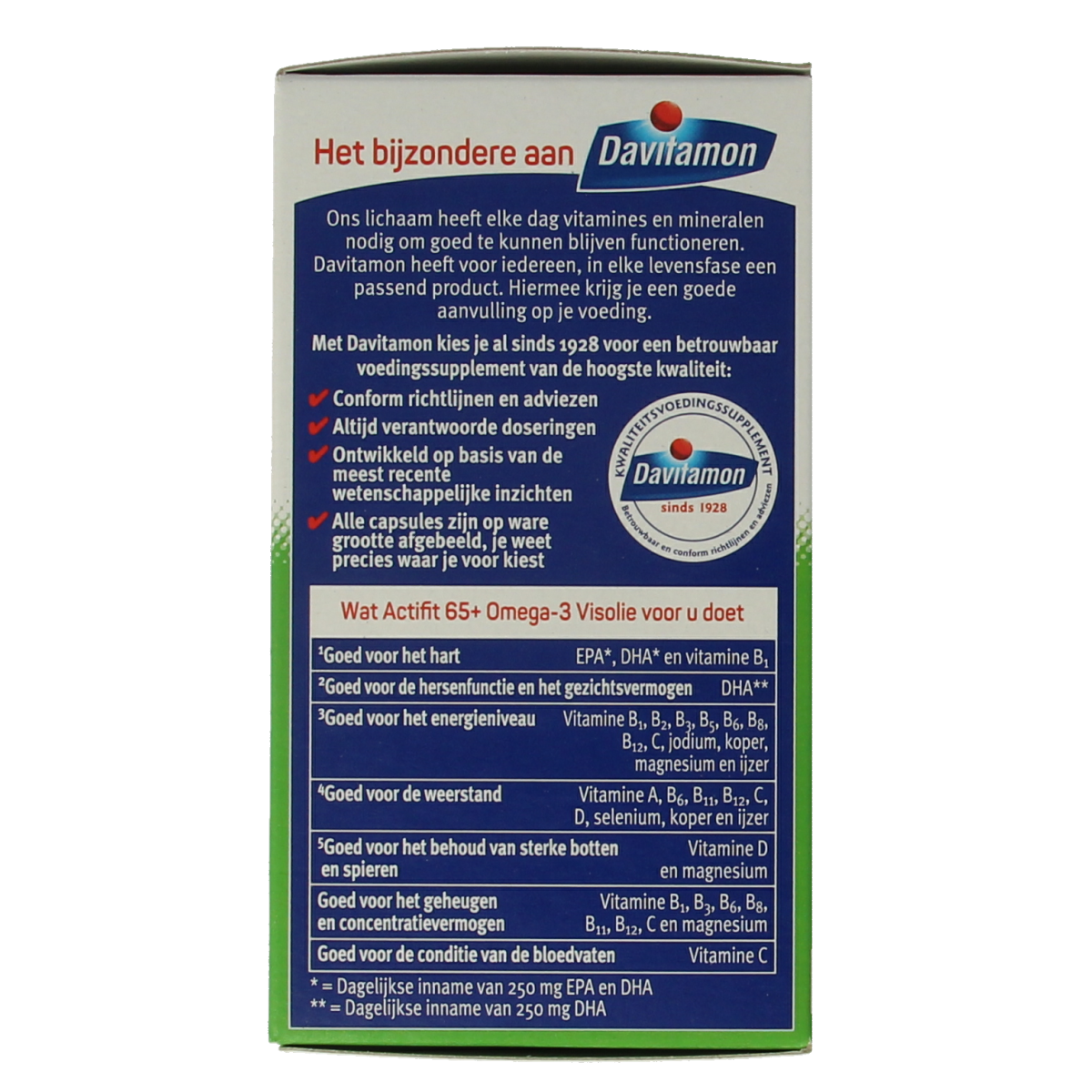 Davitamon Actifit 65+ omega 3 80.00 Capsules