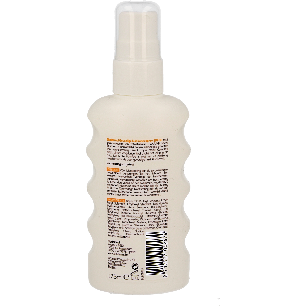 Biodermal Zonnespray SP30 gevoelig huid 175.00 Milliliter
