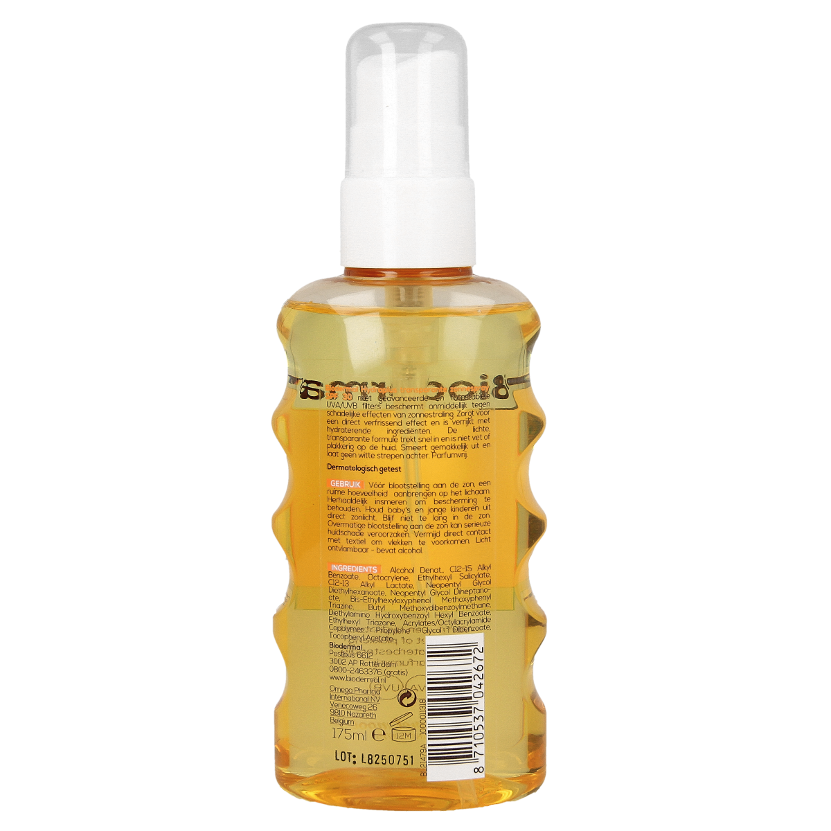 Biodermal Transparantspray hydraplus SPF30 175.00 Milliliter