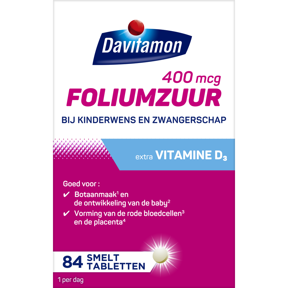 Davitamon Foliumzuur vitamine D  84.00 Tabletten