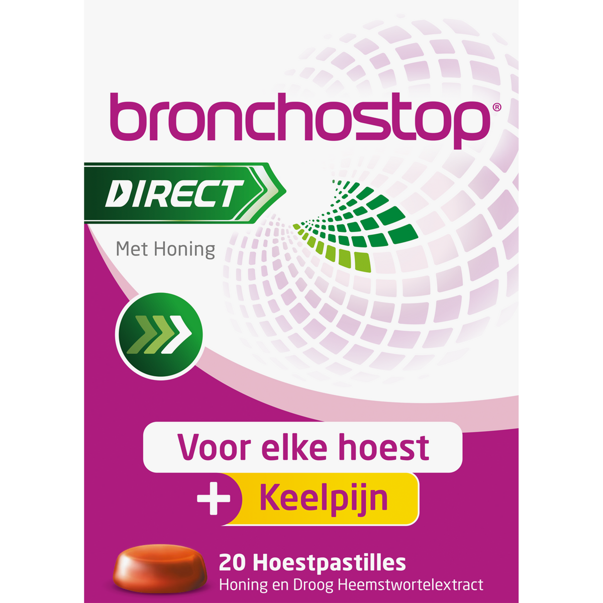 Bronchostop Direct pastilles honing 20.00 Stuks