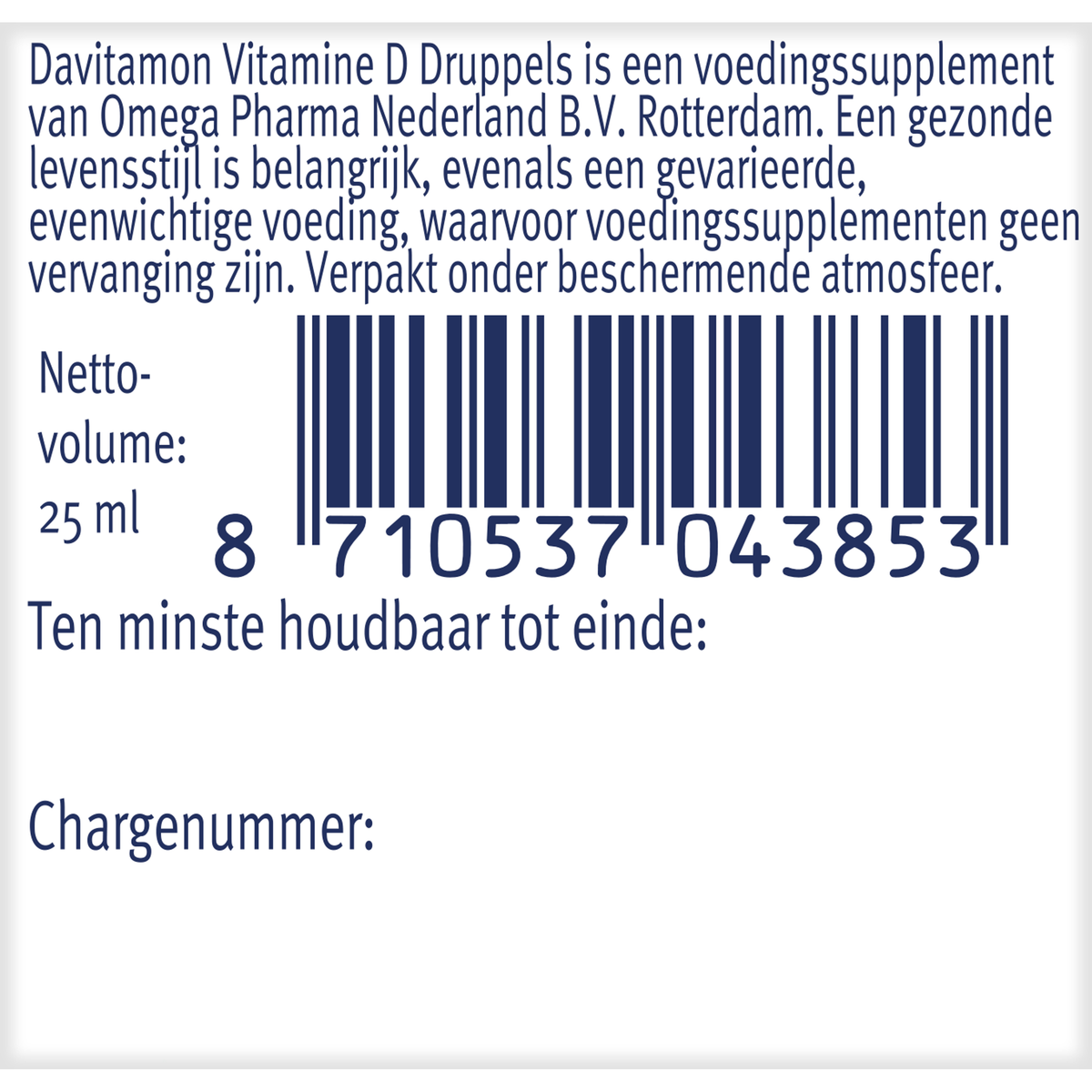 Davitamon Vitamine D druppels  25.00 Milliliter