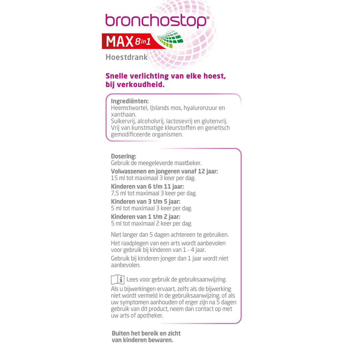 Bronchostop Hoestdrank max 8 in 1 120.00 Milliliter