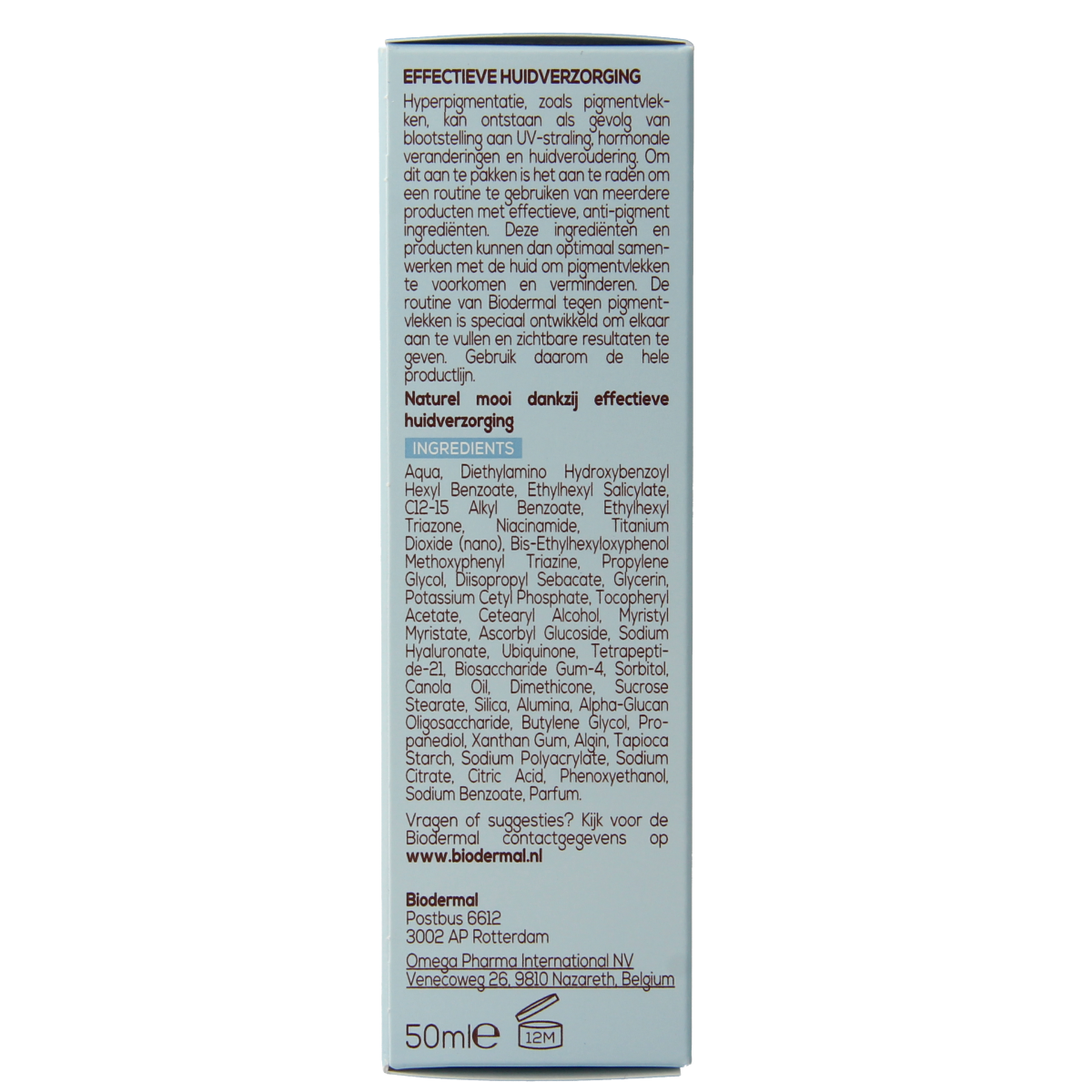 Biodermal Dagcreme anti-pigment SPF50 50.00 Milliliter
