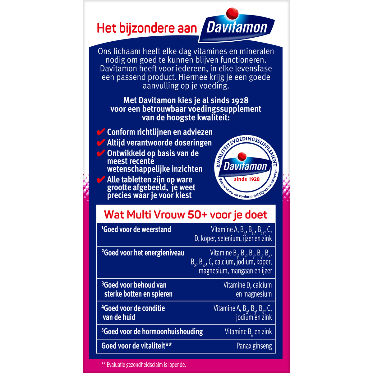 Davitamon Multi vrouw  50+ 60.00 Tabletten