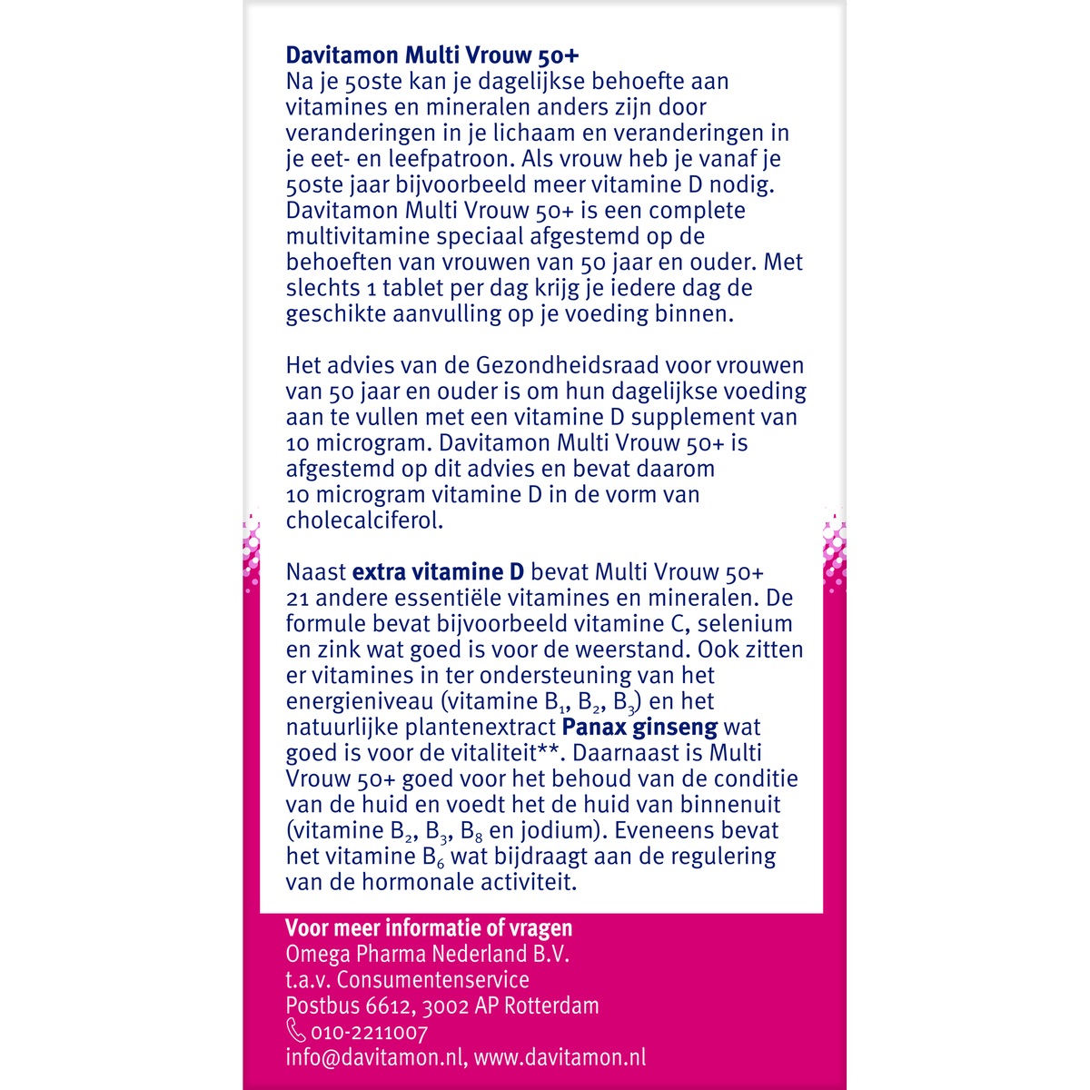 Davitamon Multi vrouw  50+ 60.00 Tabletten