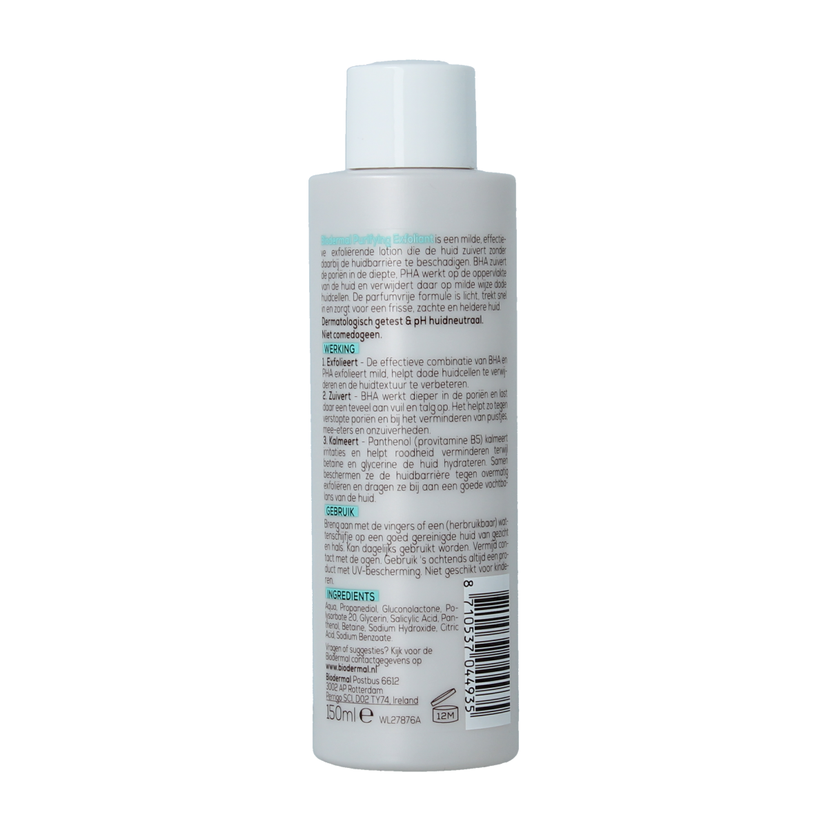 Biodermal Purifying exfoliant parfumvrij 150.00 Milliliter