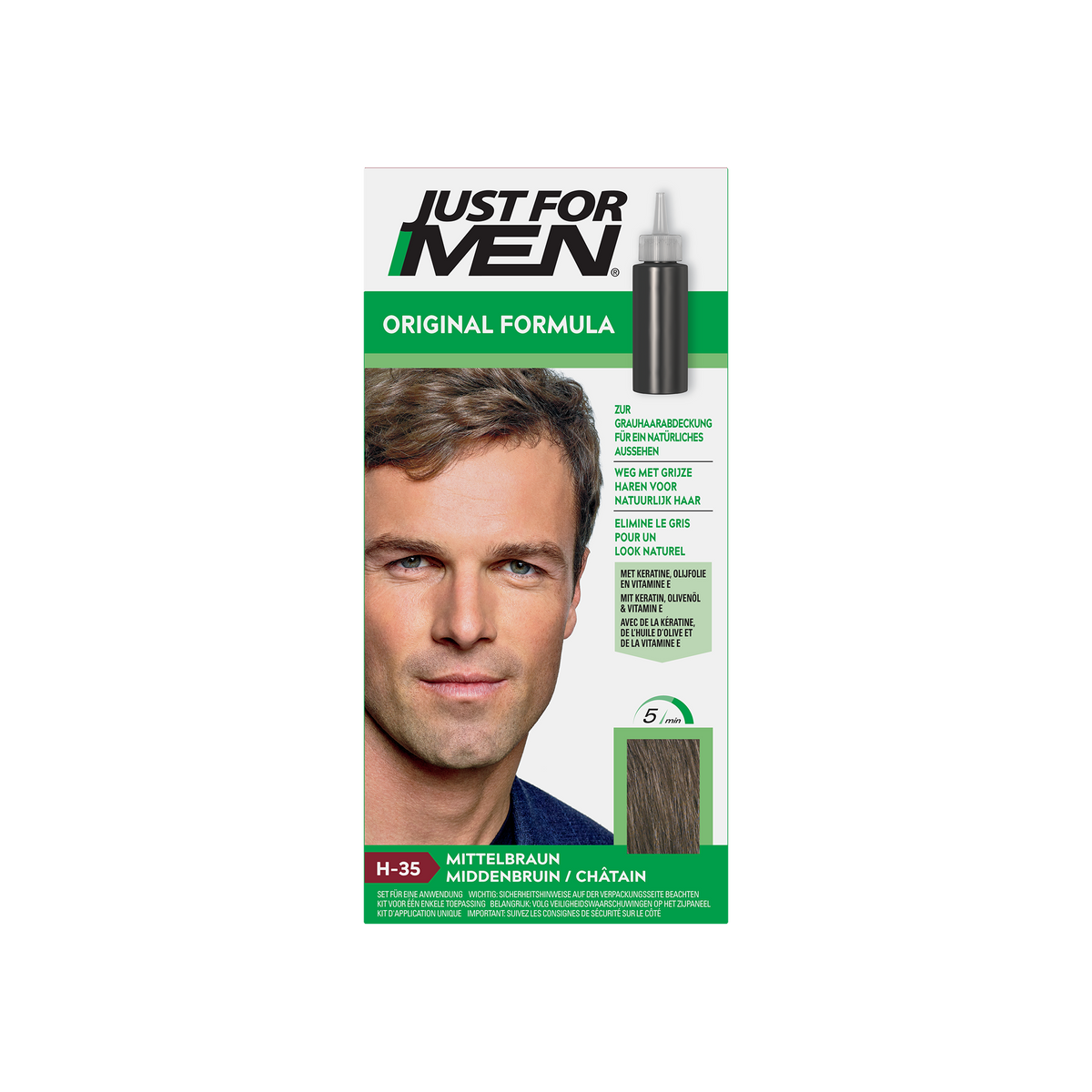 Just For Men Midden bruin H35 voorheen donker blond 2 x 30ml 1.00 Set