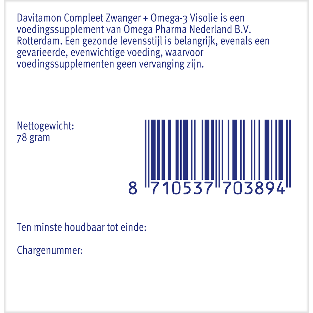 Davitamon Compleet zwanger plus visolie 60.00 Capsules