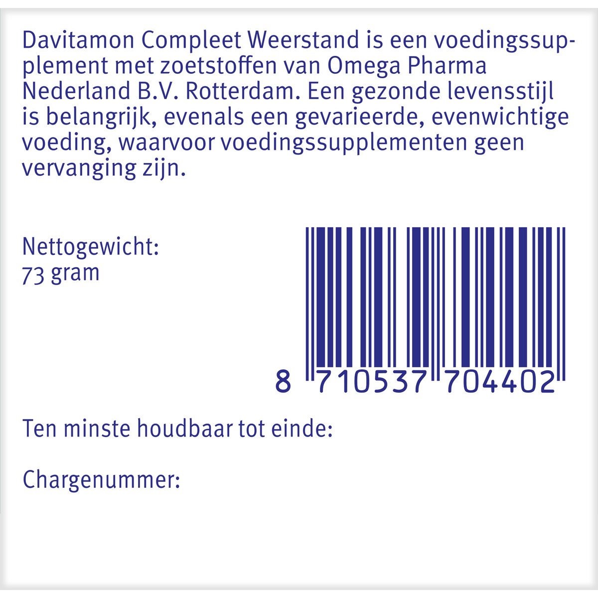 Davitamon Compleet weerstand kauwvitamines bosvruchten 60.00 Tabletten