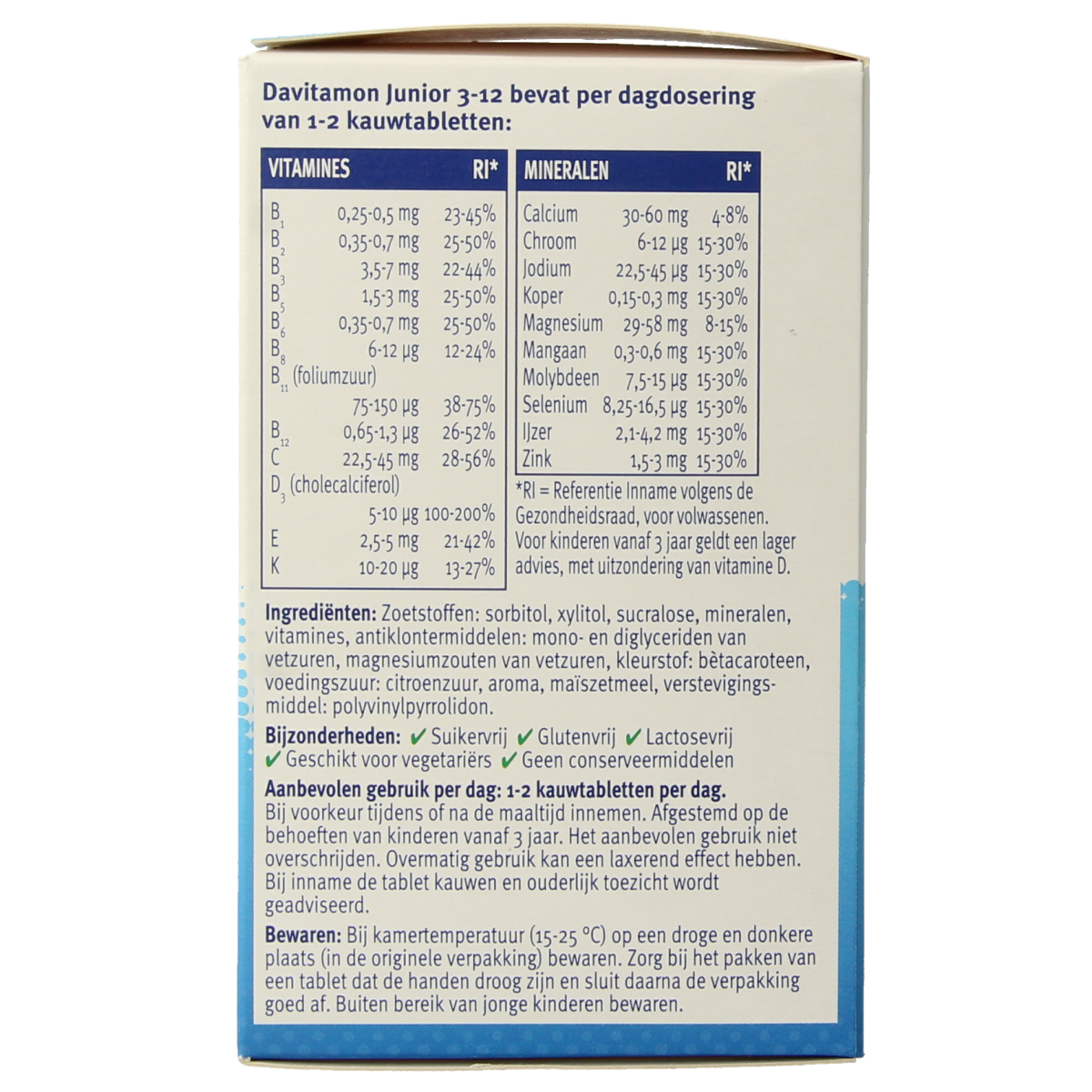 Davitamon Junior 3-12 multifruit 120.00 Kauwtabletten