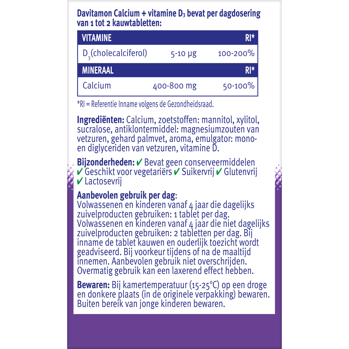 Davitamon Calcium & D3 mint 60.00 Kauwtabletten