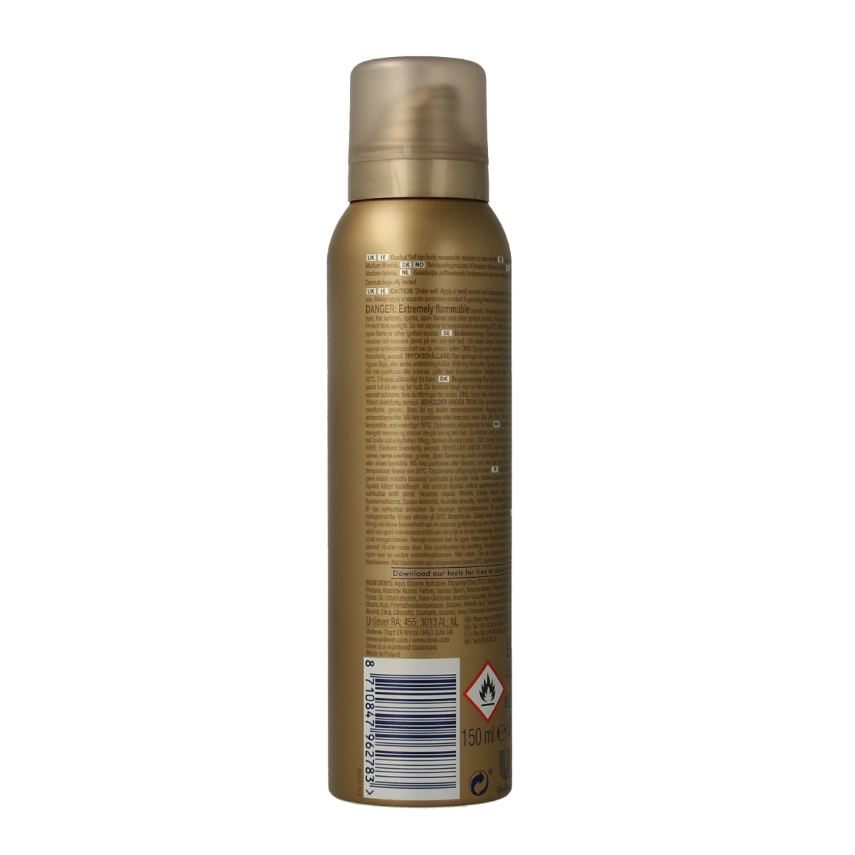 Dove Dermaspa body mousse tanning medium to dark 150.00 Milliliter