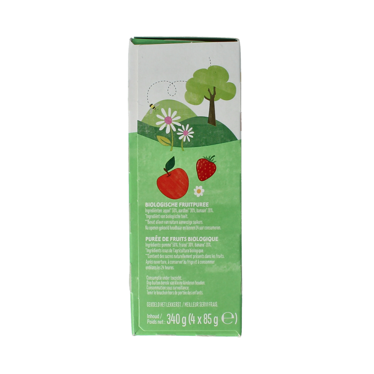 Zonnatura Knijpfruit appel/aardbei bio 4.00 Stuks