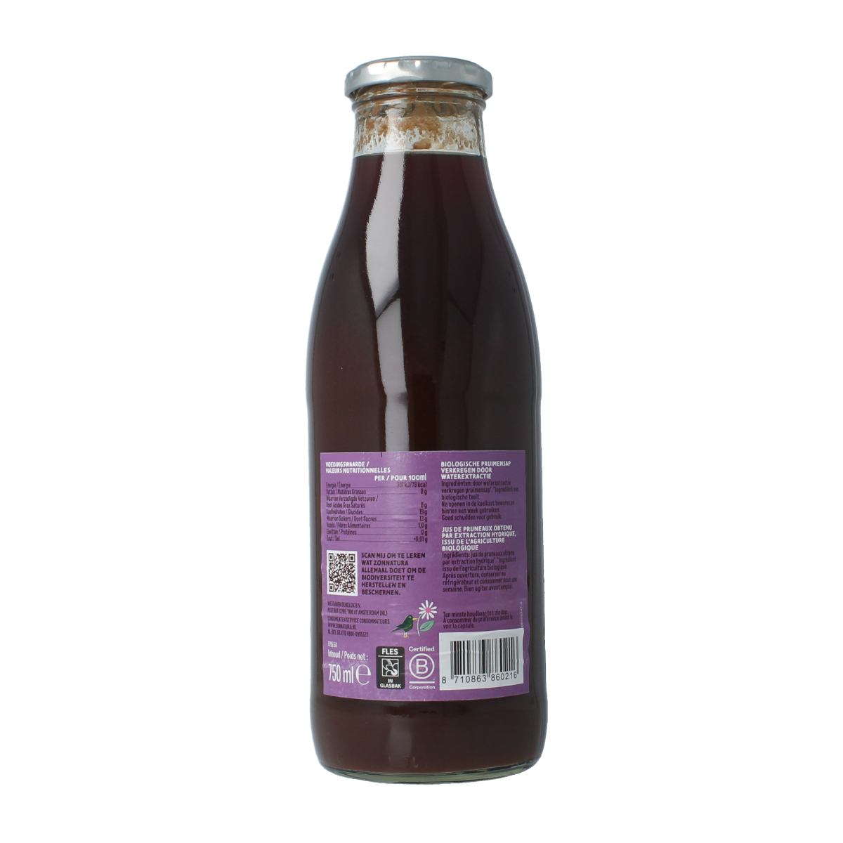 Zonnatura Pruimensap bio 750.00 Milliliter