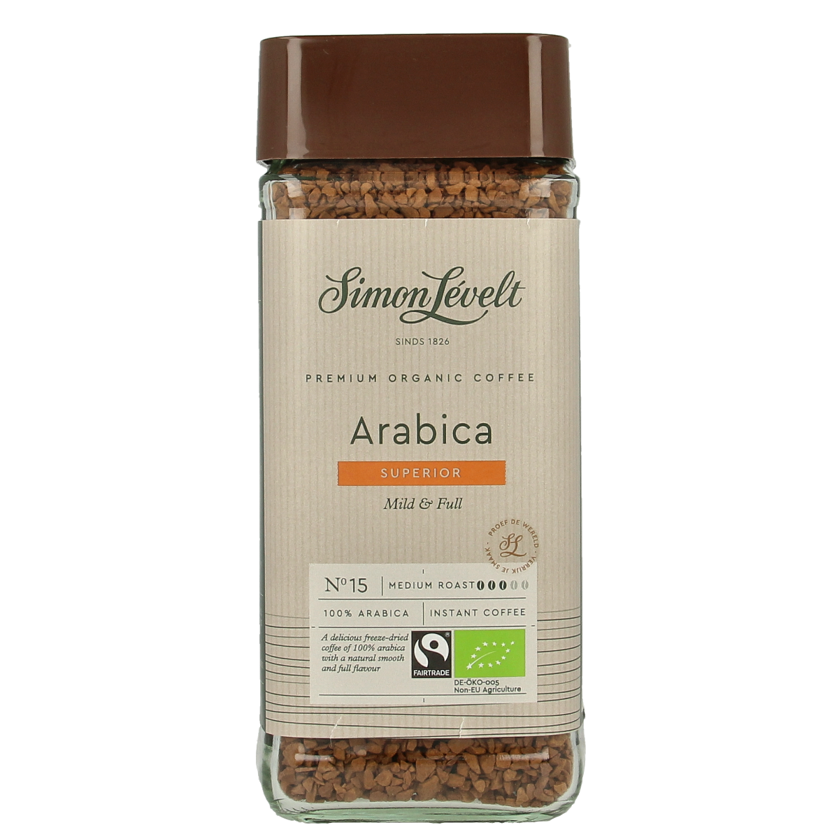 Simon Levelt Cafe organico Arabica instant bio 100.00 Gram