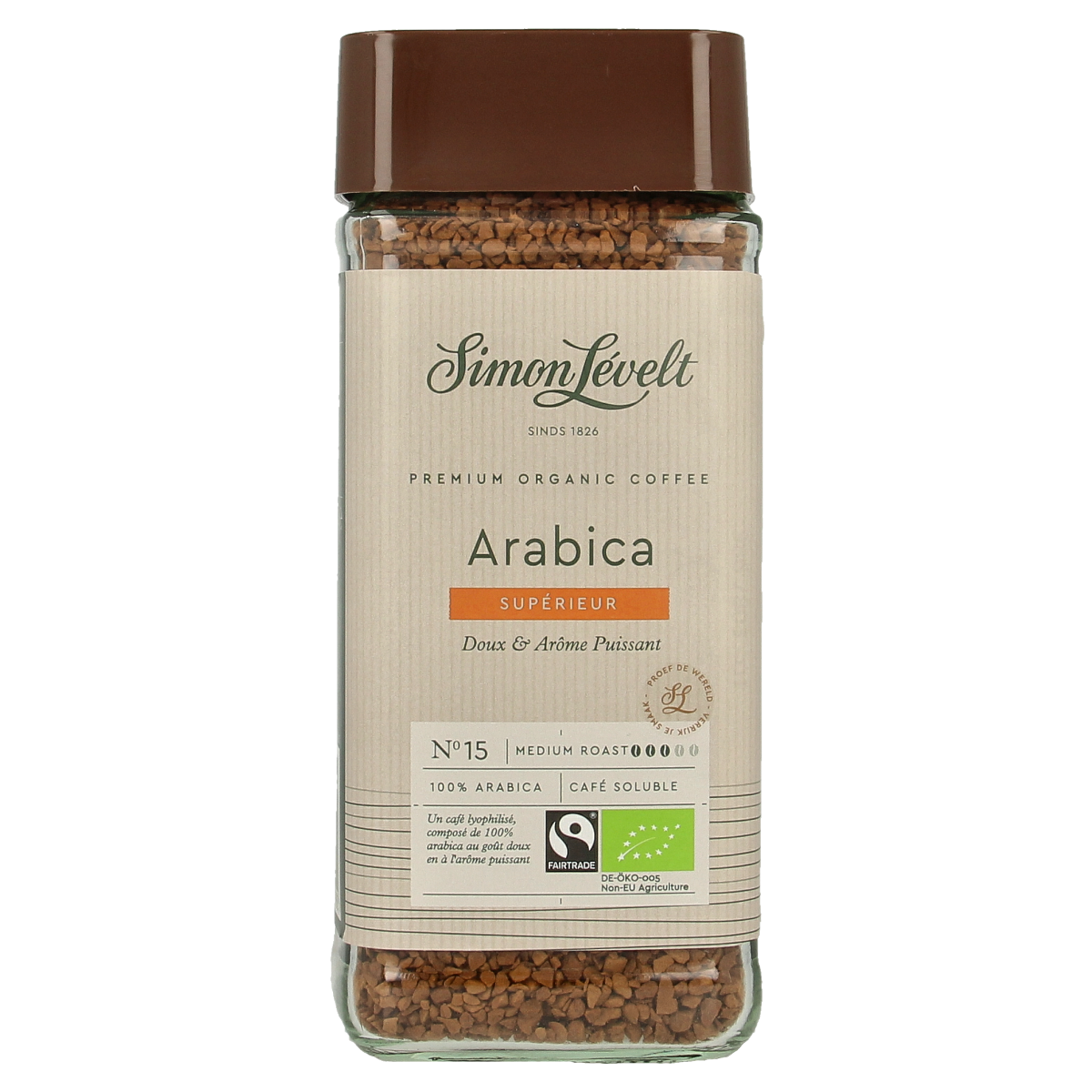 Simon Levelt Cafe organico Arabica instant bio 100.00 Gram