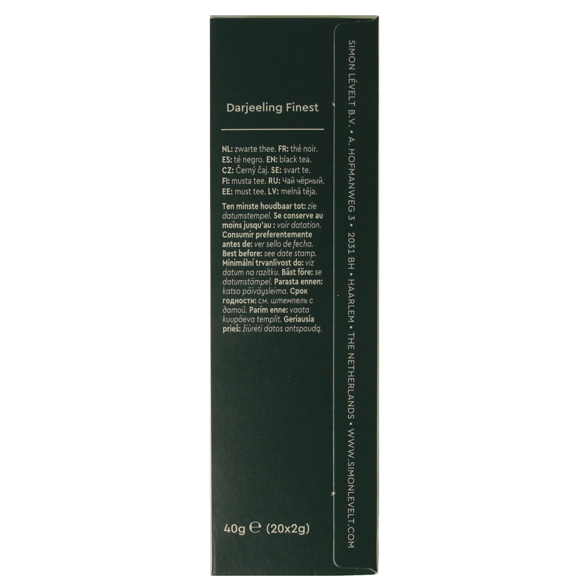 Simon Levelt Darjeeling finest bio 20.00 Zakjes