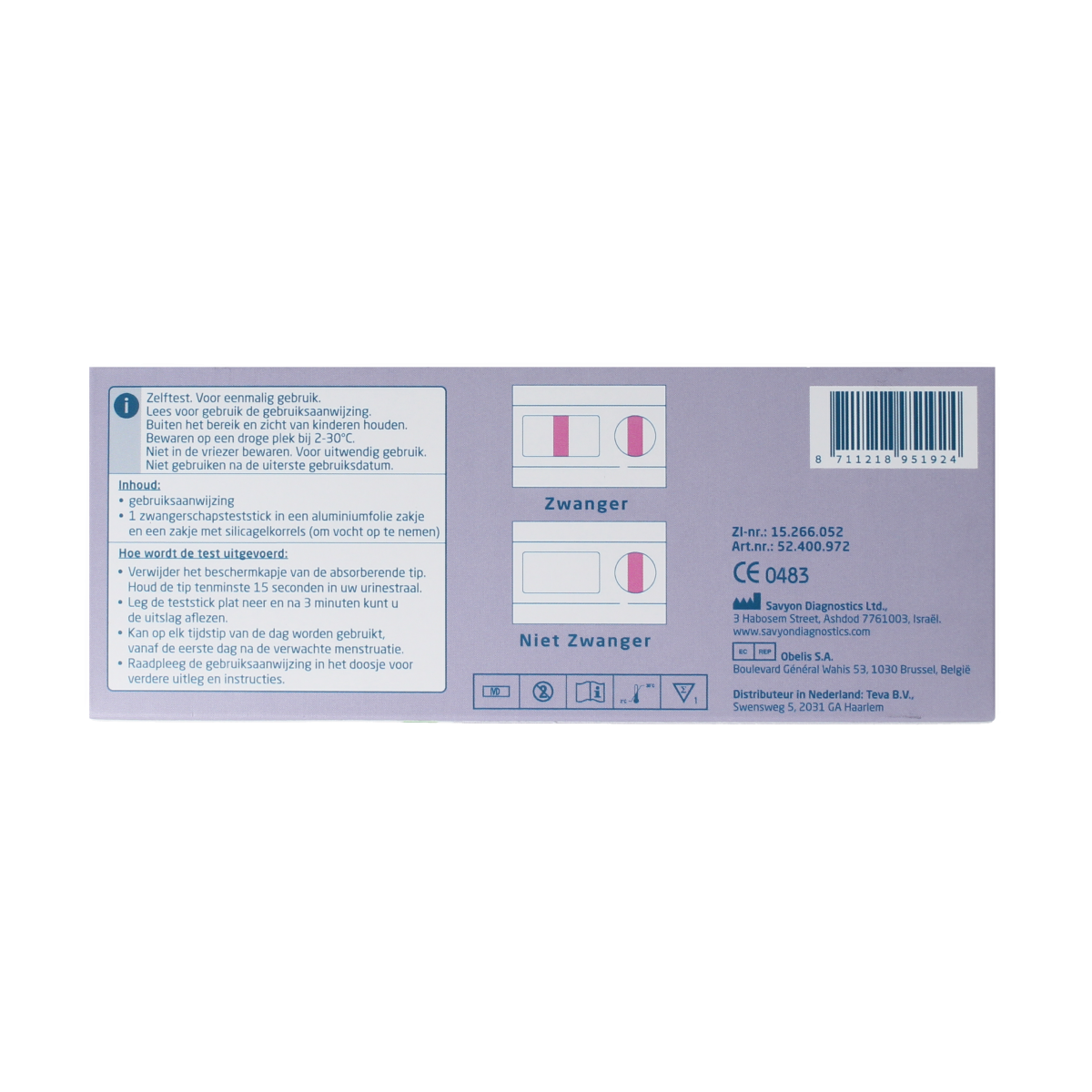 Teva Zwangerschapstest ultra sensitive 1.00 Stuks