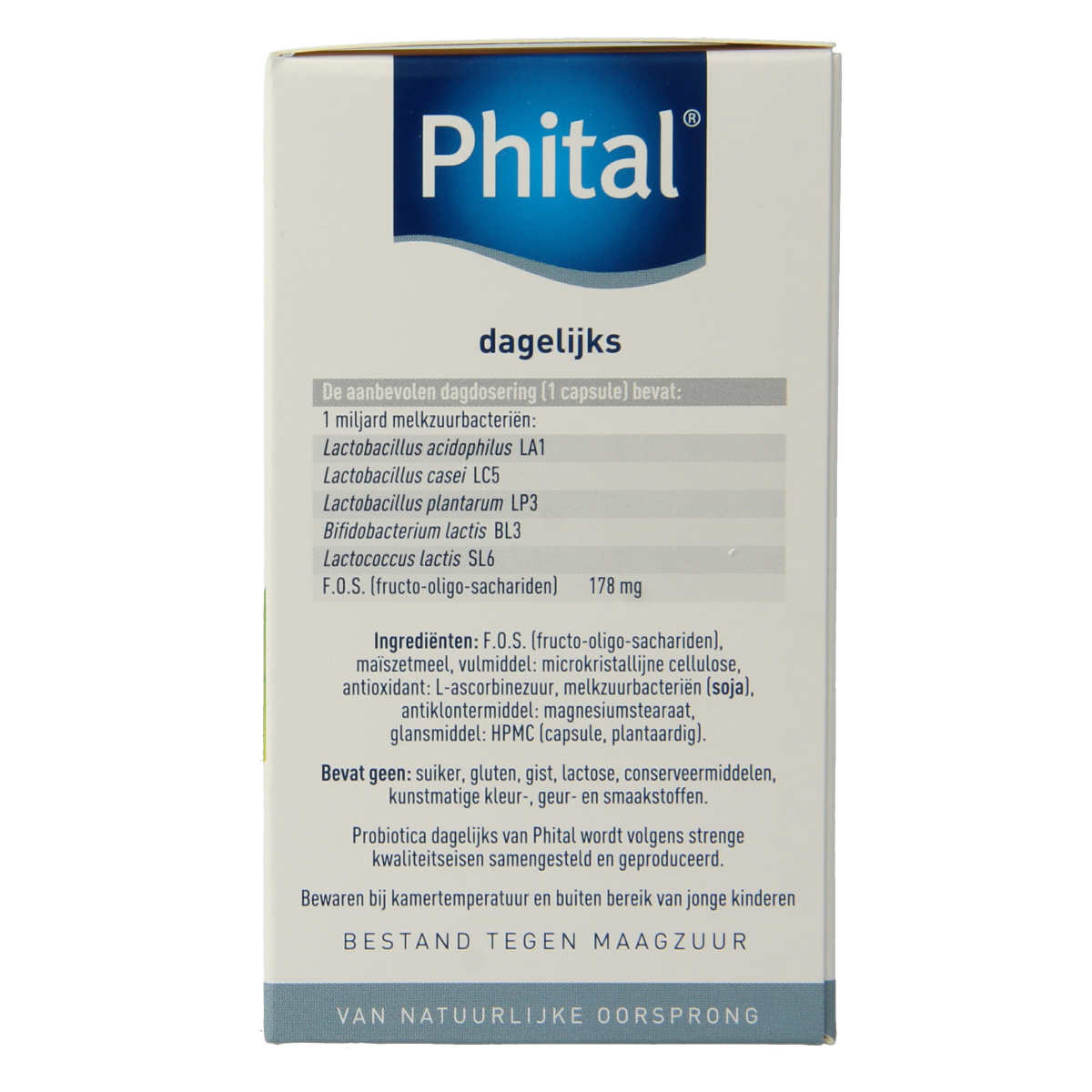Phital Probiotica dagelijks 60.00 Vegetarische capsules