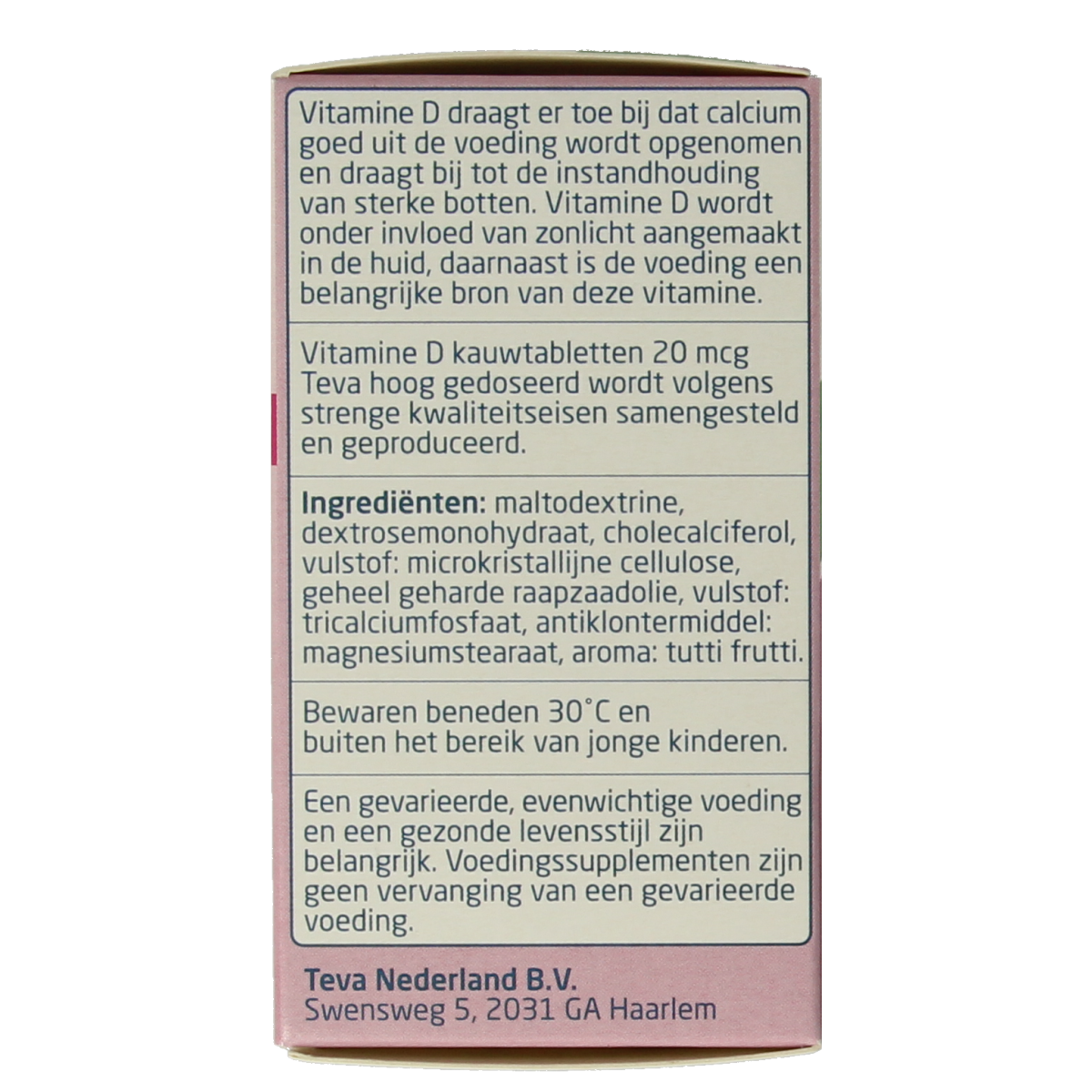 Teva Vitamine D 20 mcg 800IE 300.00 Tabletten