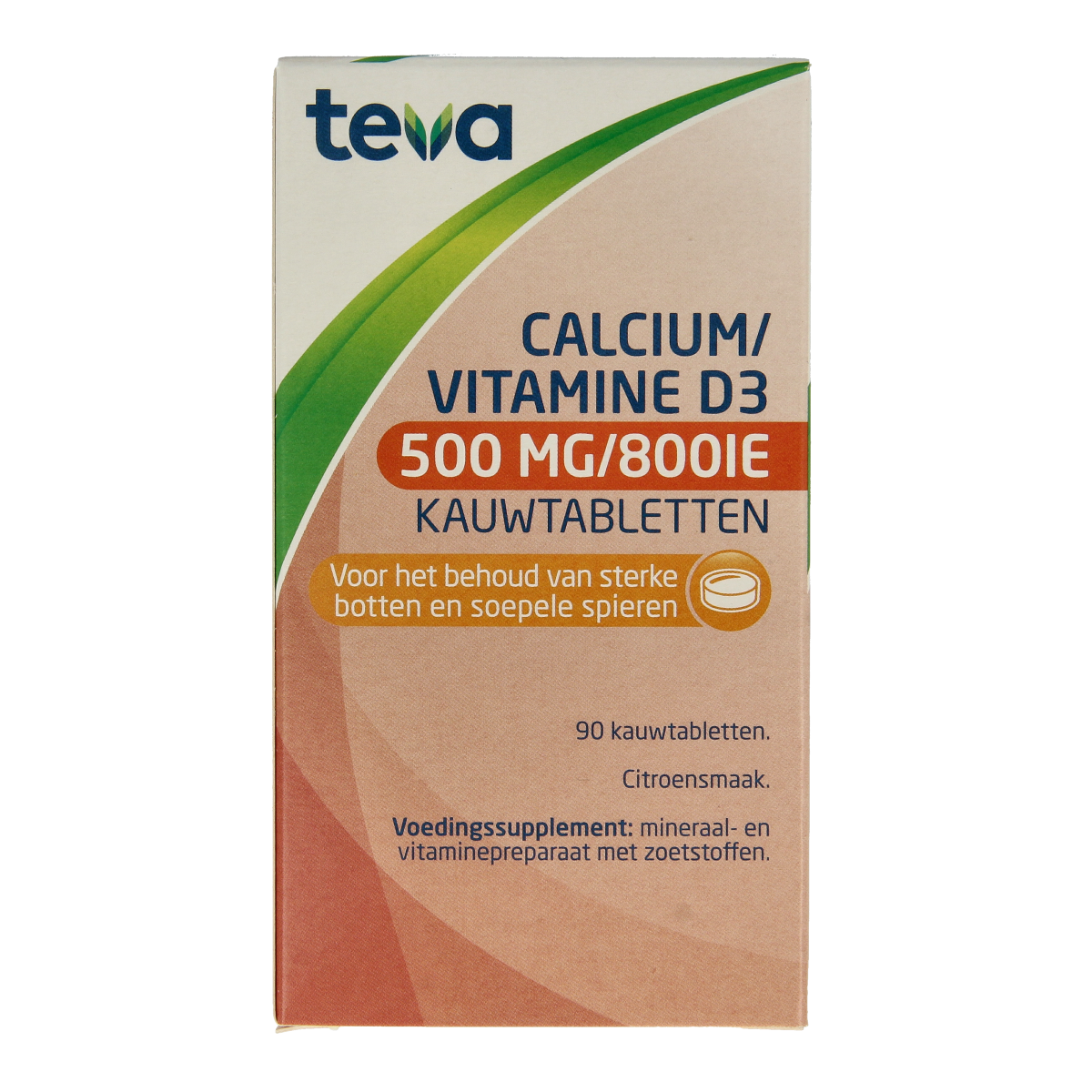 Teva Calcium / vitamine D 500mg / 800IE 90.00 Kauwtabletten
