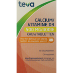 Teva Calcium / vitamine D 500mg / 400IE 90.00 Kauwtabletten