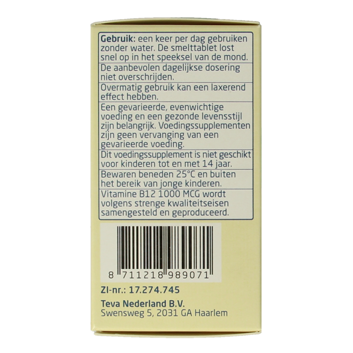 Teva Vitamine B12 1000mcg 120.00 Tabletten