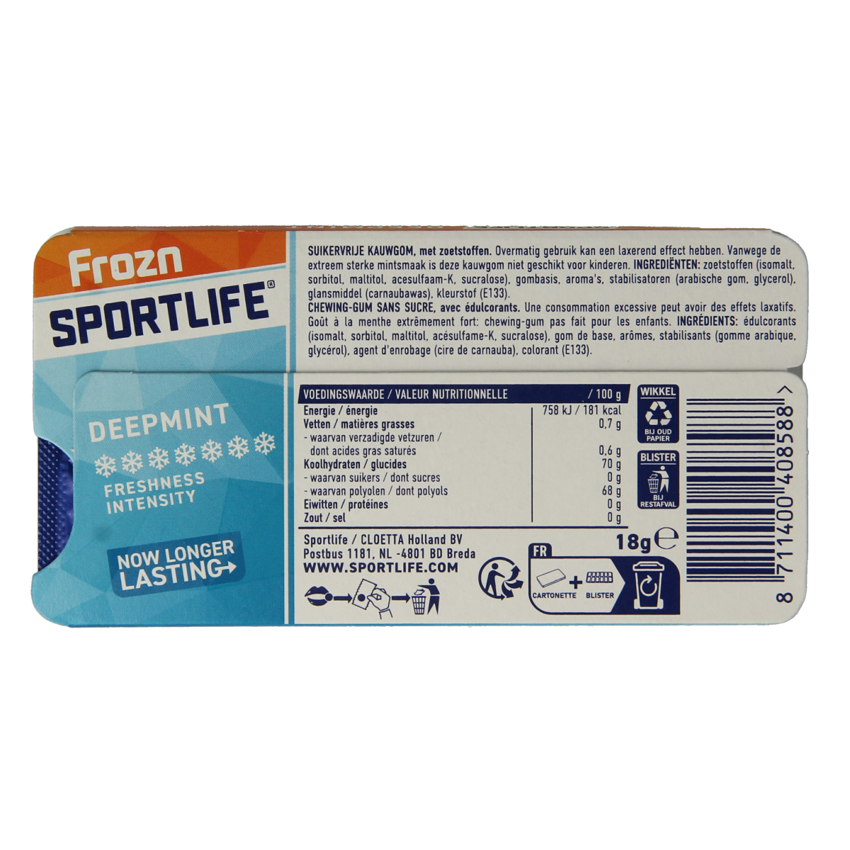 Sportlife Frozn deepmint pack 1.00 Stuks
