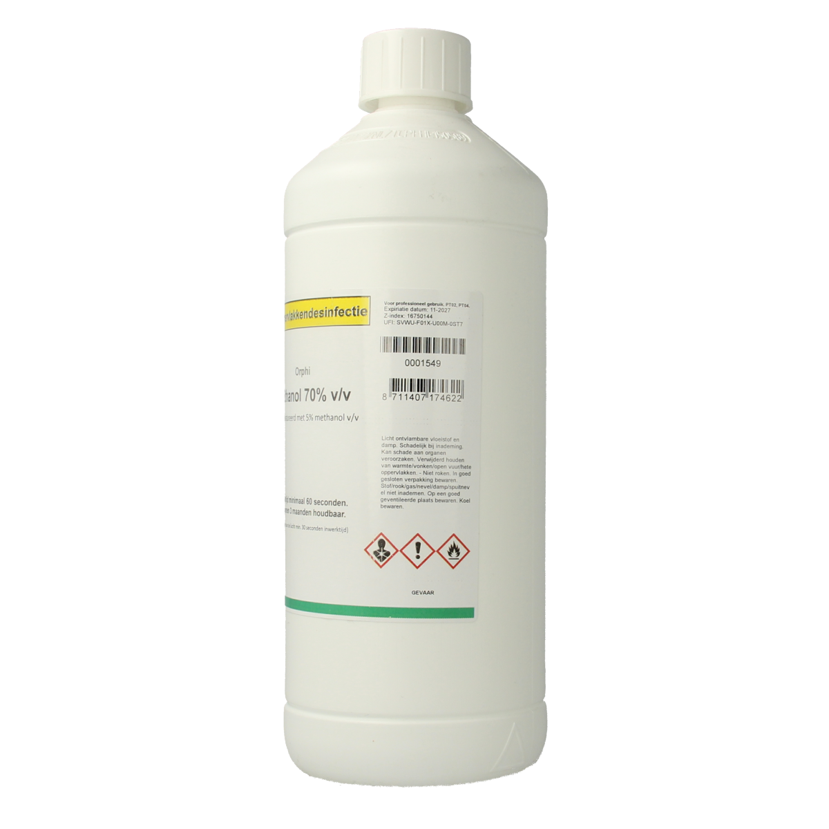 Orphi Ethanol 70% v/v 5% methanol 1.00 Liter