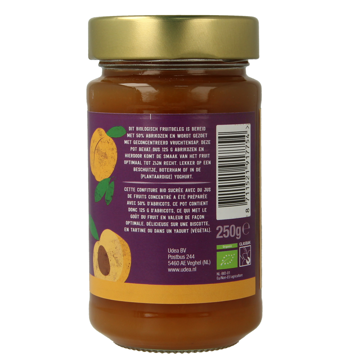 Your Organic Nature Fruit beleg abrikoos bio 250.00 Gram
