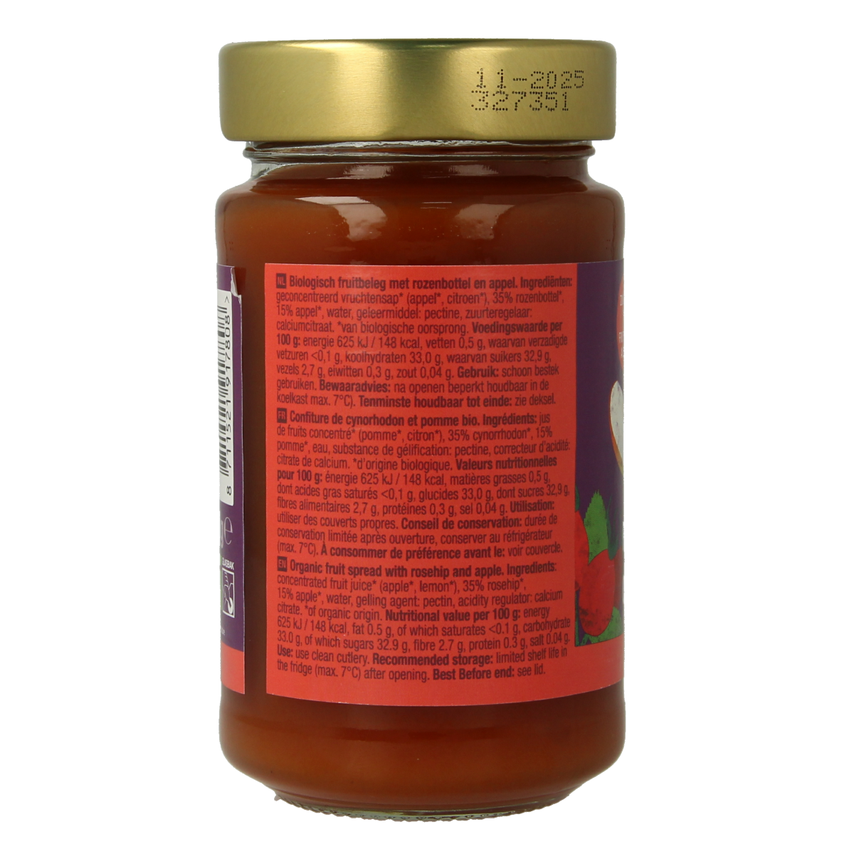 Your Organic Nature Fruit beleg rozenbottel bio 250.00 Gram