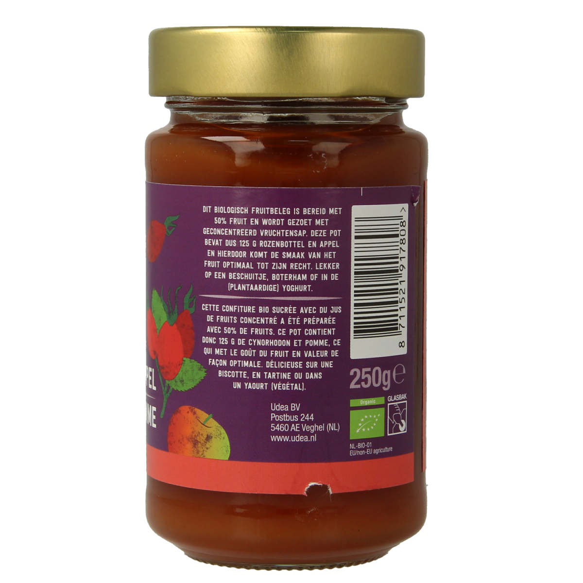 Your Organic Nature Fruit beleg rozenbottel bio 250.00 Gram
