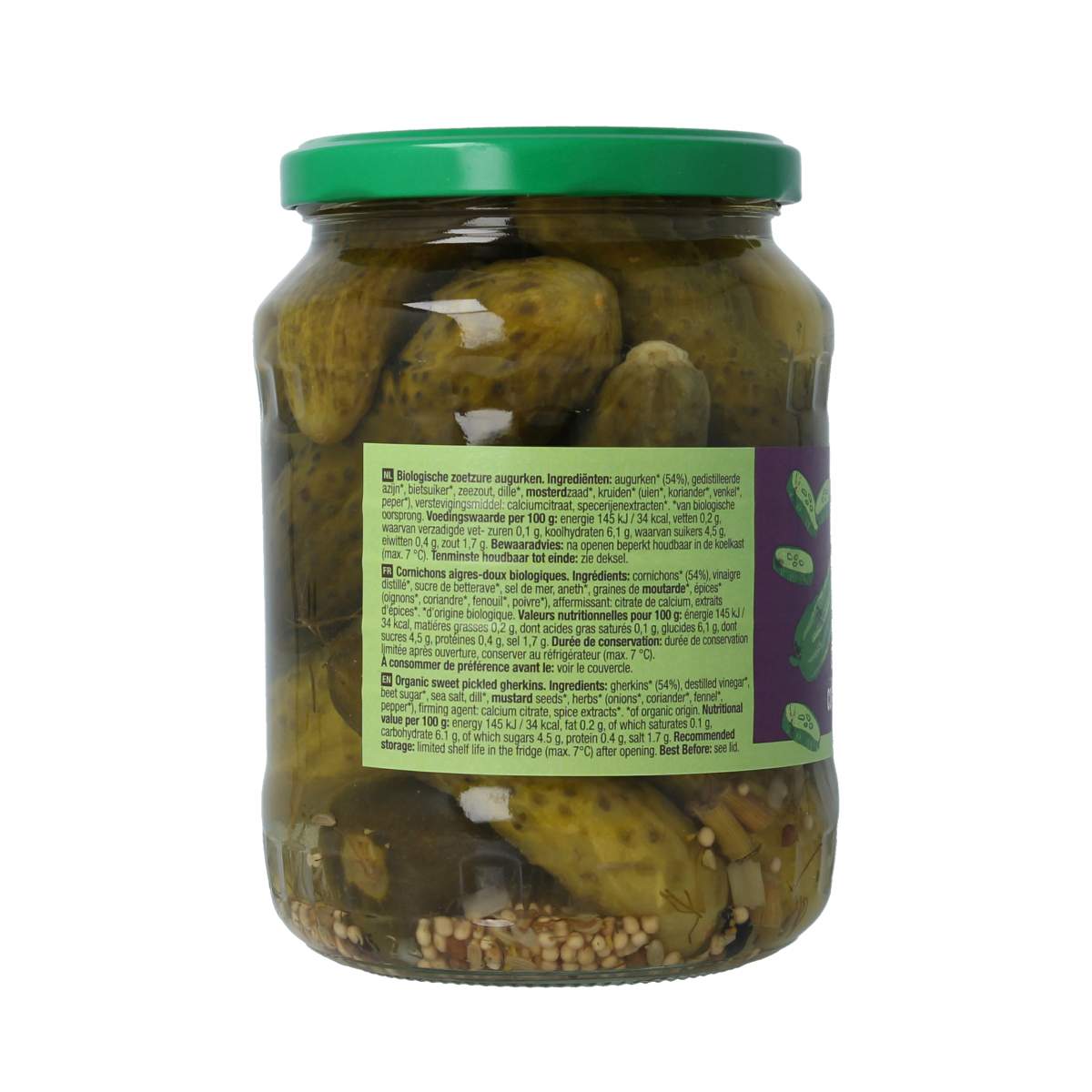 Your Organic Nature Augurken zoetzuur bio 670.00 Gram