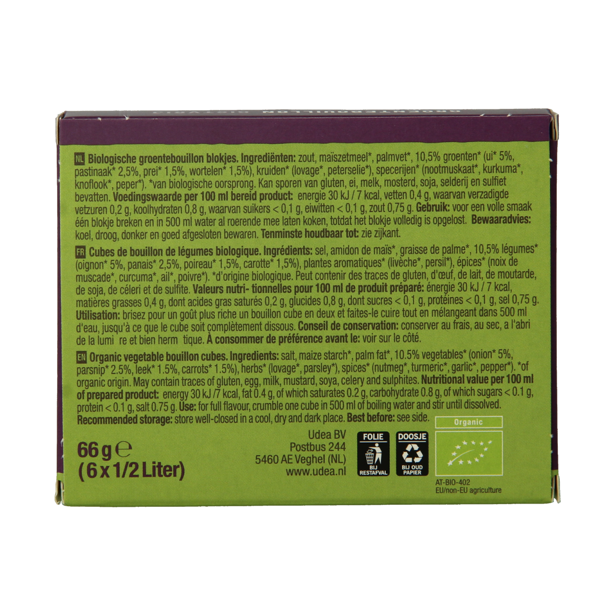 Your Organic Nature Groentebouillonblokjes helder bio 6.00 Stuks
