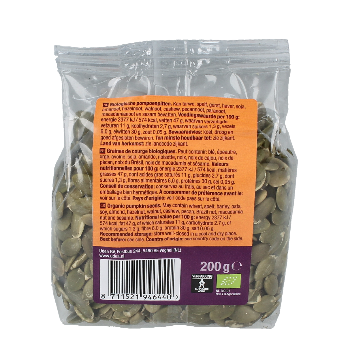 Your Organic Nature Pompoenpitten bio 200.00 Gram