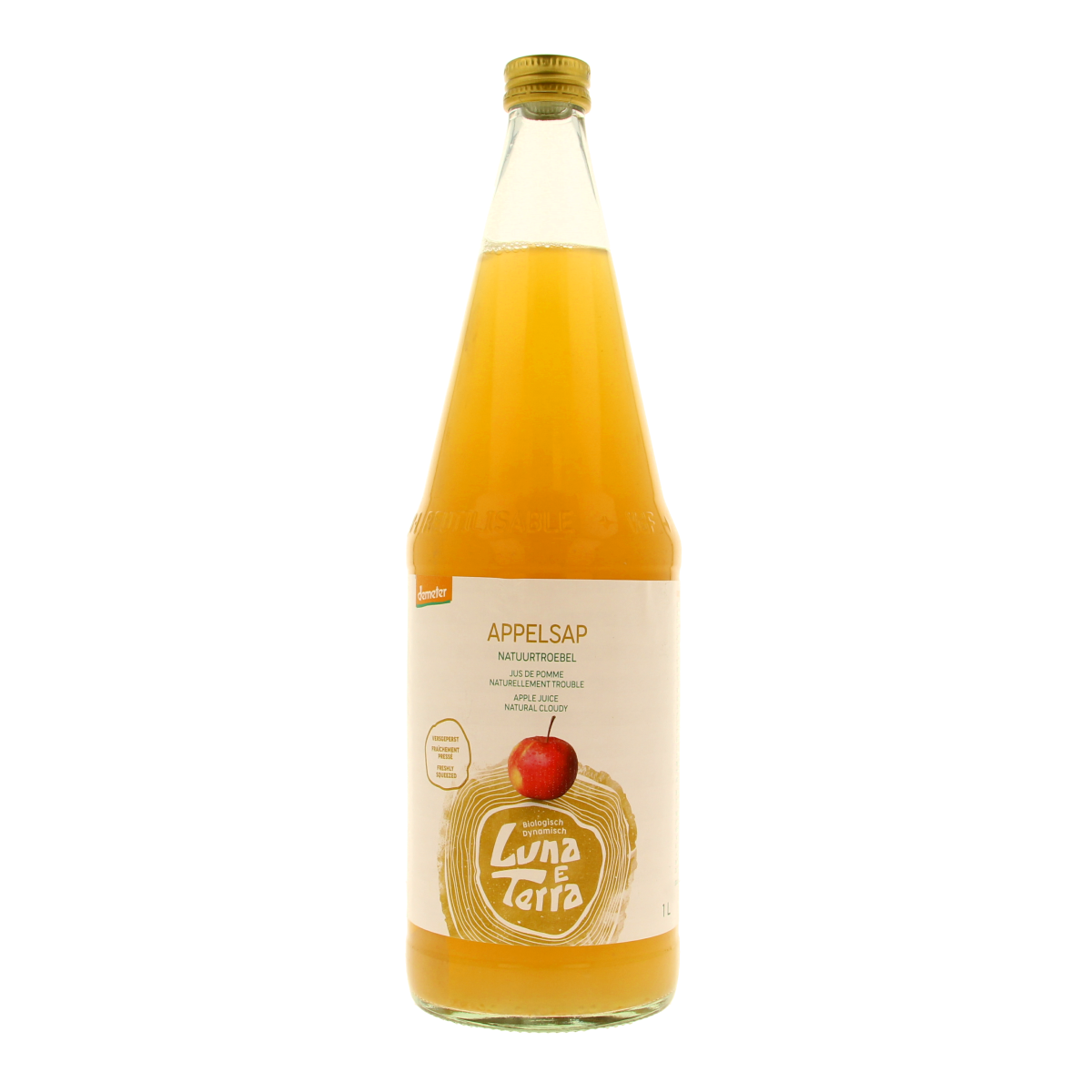 Luna E Terra Appelsap natuurtroebel bio dem 1.00 Liter