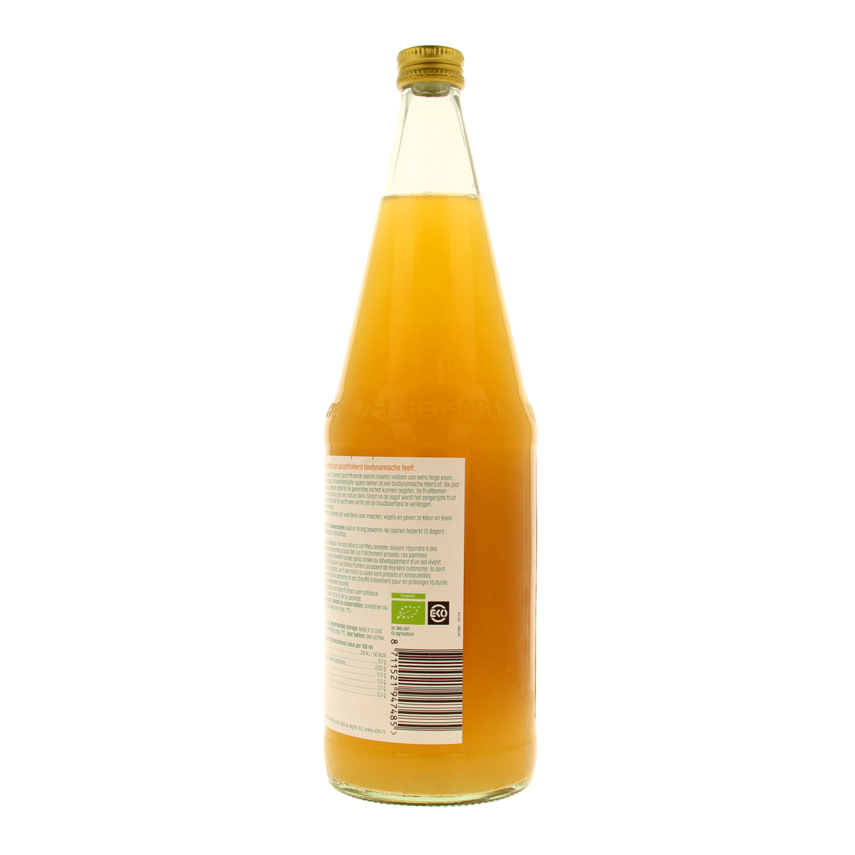 Luna E Terra Appelsap natuurtroebel bio dem 1.00 Liter