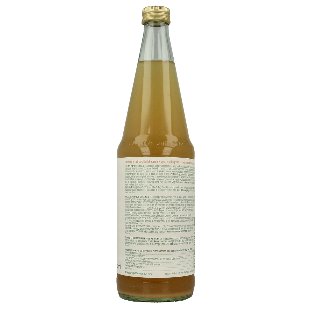 Luna E Terra Appelsap met gember natuurtroebel demeter bio 700.00 Milliliter