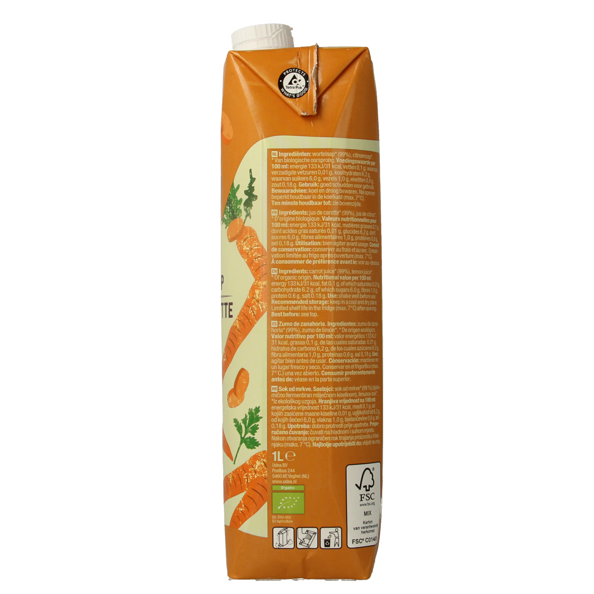 Your Organic Nature Wortelsap bio 1.00 Liter