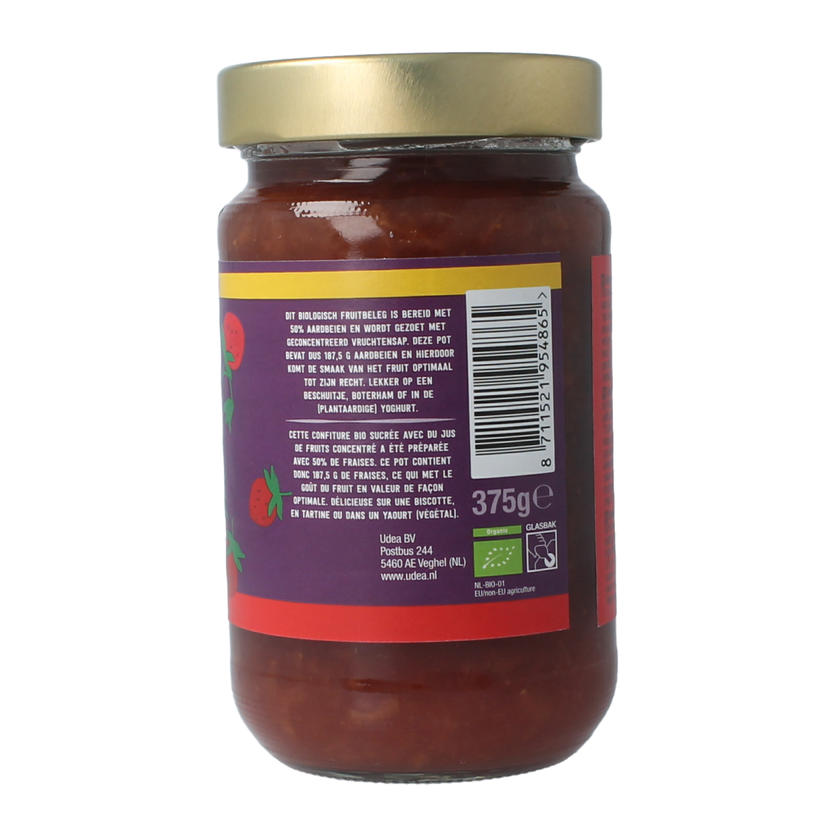 Your Organic Nature Fruitbeleg aardbei bio 375.00 Gram
