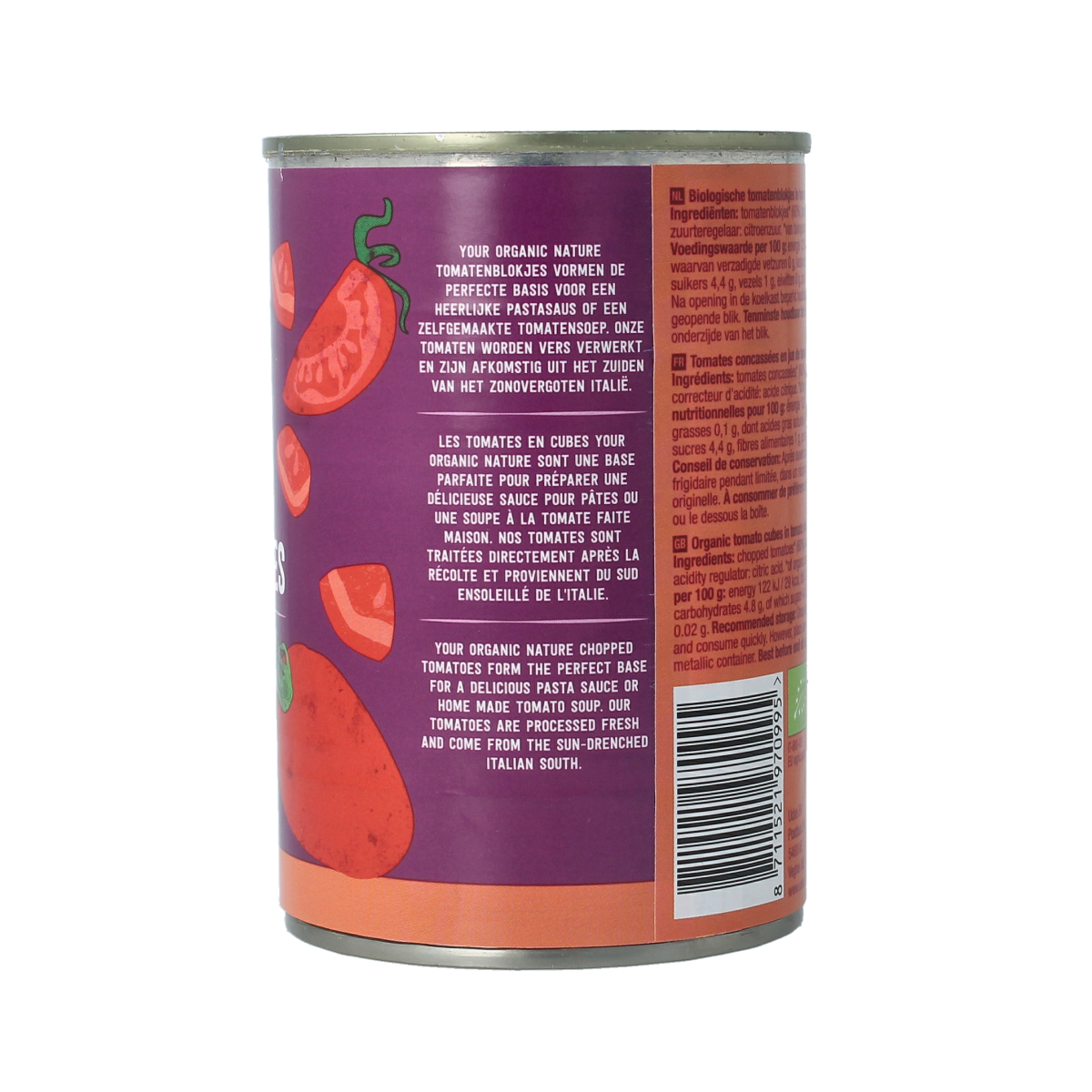 Your Organic Nature Tomatenblokjes bio 400.00 Gram