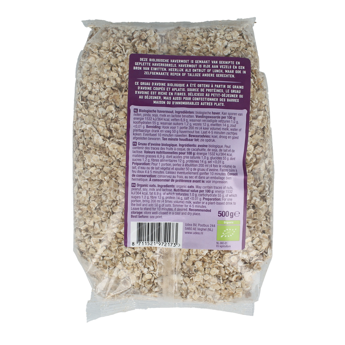 Your Organic Nature Havermout bio 500.00 Gram