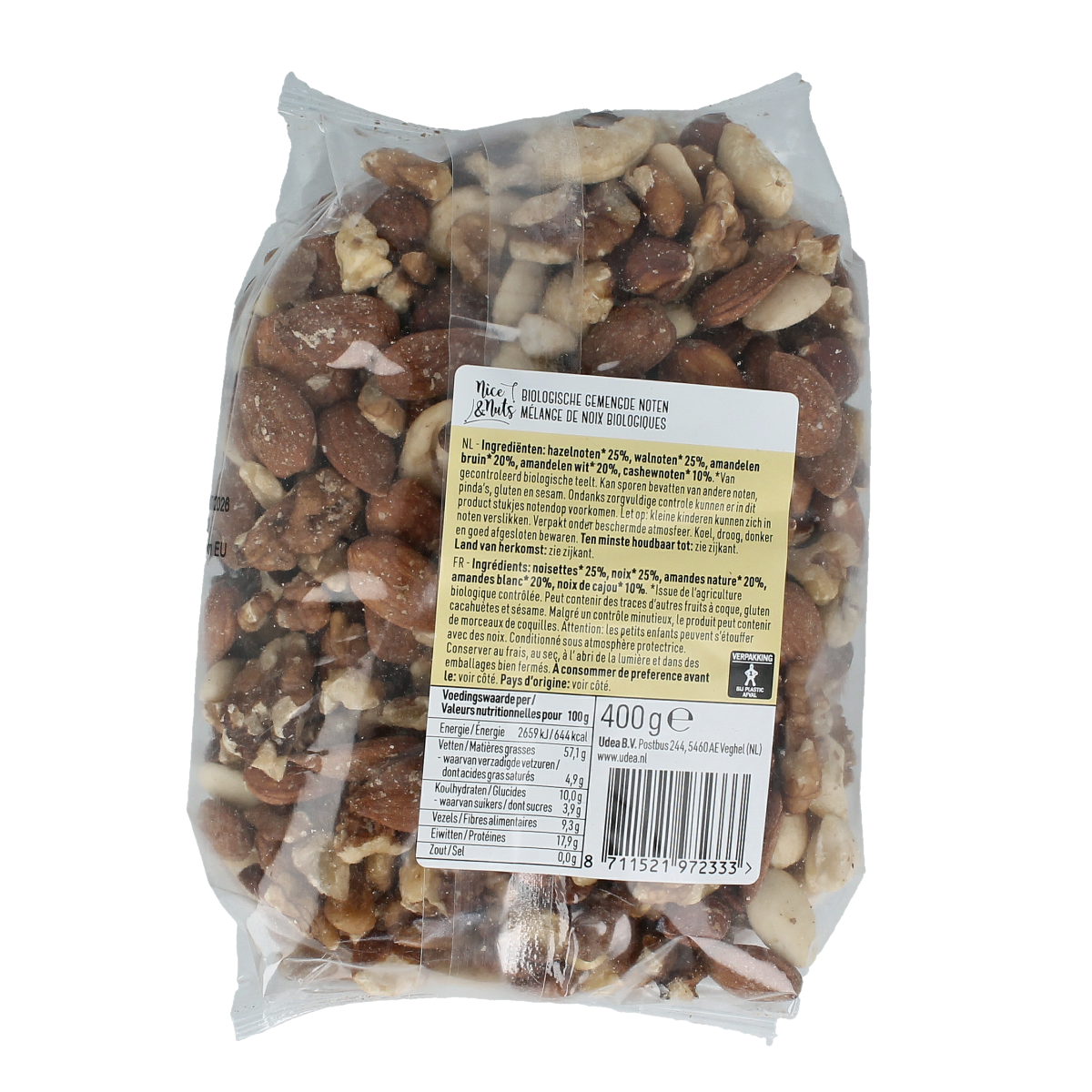 Nice & Nuts Gemengde noten bio 400.00 Gram